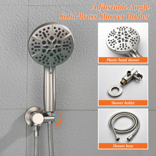 Single Handle Wall Mounted Waterfall Faucet With Handshower, Brushed Nickel