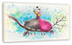 Two Birds in Love on Branch, Abstract Canvas Art Print, 32"x16"
