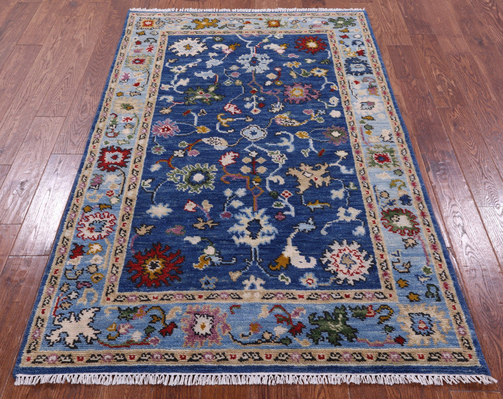 4' 1" X 6' 4" Handmade Turkish Oushak Rug - Q15883