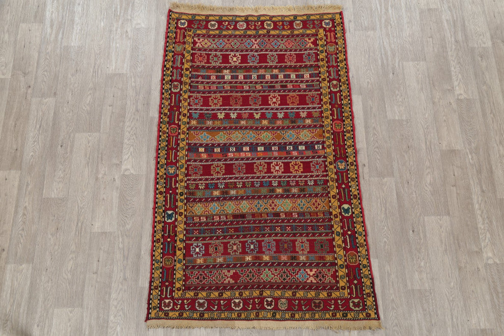 Kilim Oriental Traditional Hand-Knotted Persian Area Rug Wool, 6'5"x3'10