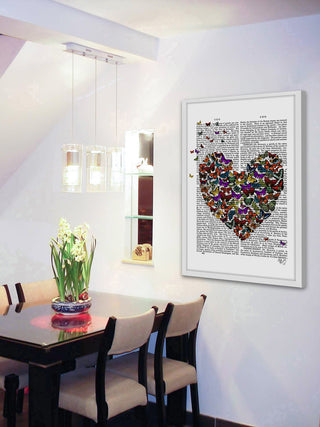 "Butterfly Heart" Framed Painting Print, 24"x36"