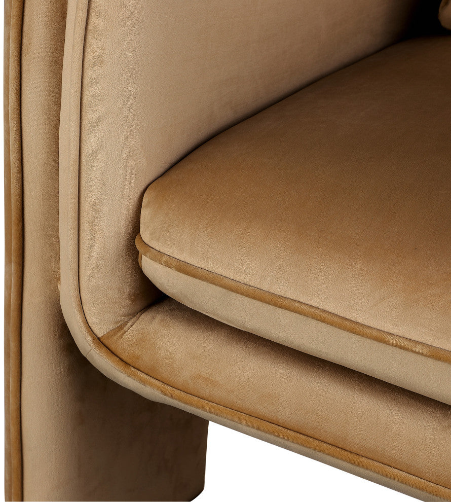 Sloan Velvet Accent Chair, Saddle