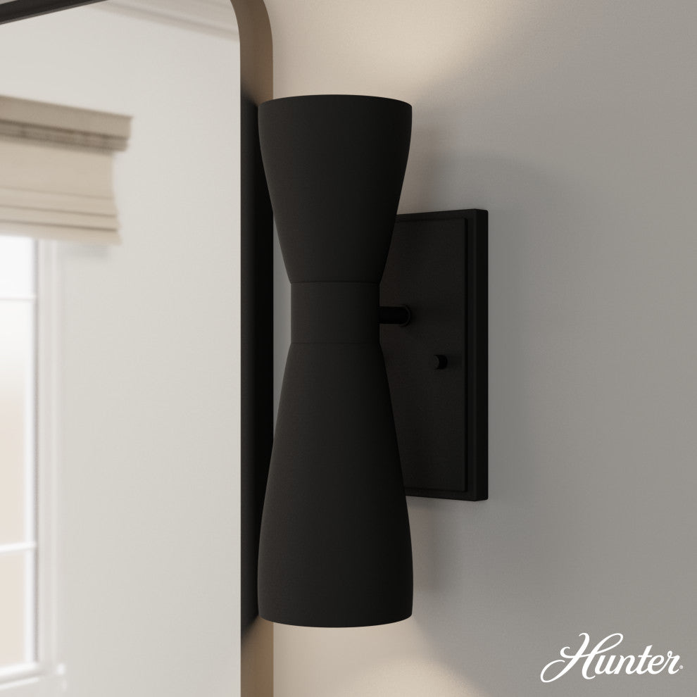 Zola Flat Matte Black 2 Light Sconce Wall Light Fixture