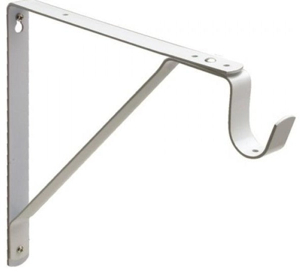 Nuk3y Heavy Duty Fixed Shelf & Rod Support Bracket, White