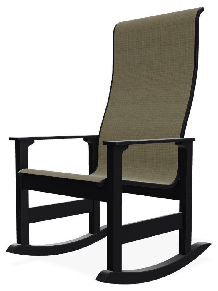 Leeward Sling Outdoor Supreme Rocker, Elevation Stone/Black