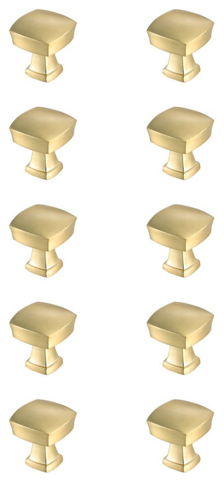 KB2022-GD-10PK Irvin 1.3" Square Knob Multipack, Set of 10, Brushed Gold