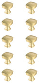 KB2022-GD-10PK Irvin 1.3" Square Knob Multipack, Set of 10, Brushed Gold