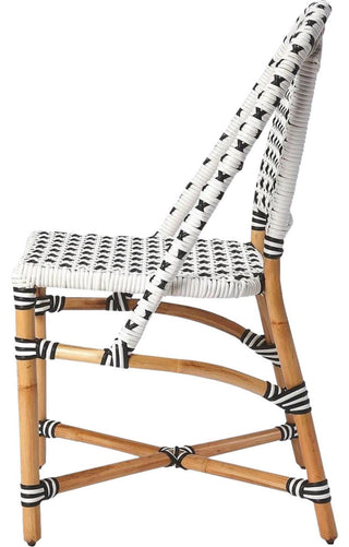 Modern White Rattan Side Chair Design