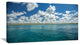 "White Fluffy Clouds Over Sea" Oversized Beach Canvas Artwork, 40"x20"