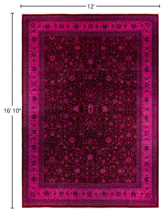 Overdyed, One-of-a-Kind Hand-Knotted Area Rug Pink, 12'0"x16'10"