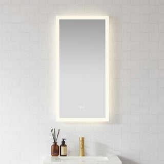 Beijing Rectangular Frameless LED Wall Bath Vanity Mirror, Acrylic, 18"w X 40"h