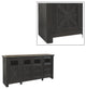 Dual Tone Wooden Tv Stand With Four Cross Buck Doors Storage, Extra Large