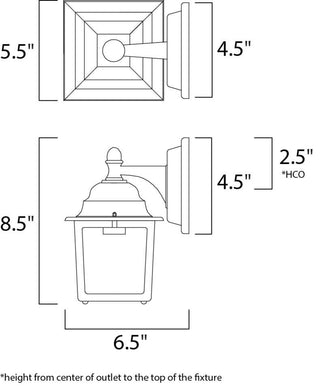 Maxim 1025 Builder Cast 8" 1 Light Wall Sconce - Pewter / Clear Glass