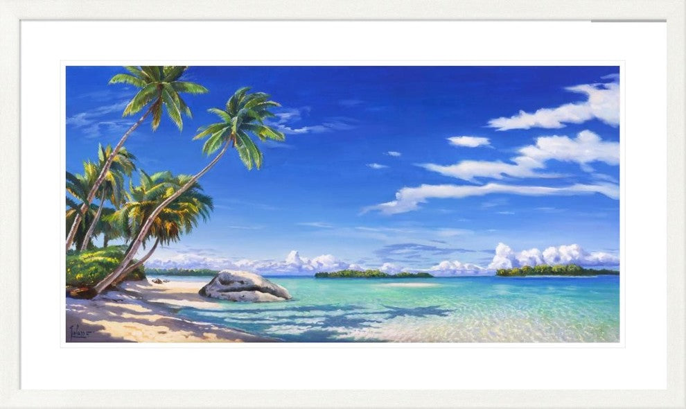 "Spiaggia tropicale" Framed Digital Print by Adriano Galasso, 45x27"