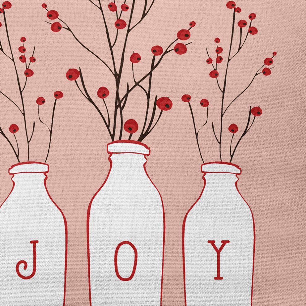 Joy Decorative Throw Pillow, Peach, 14"x20"