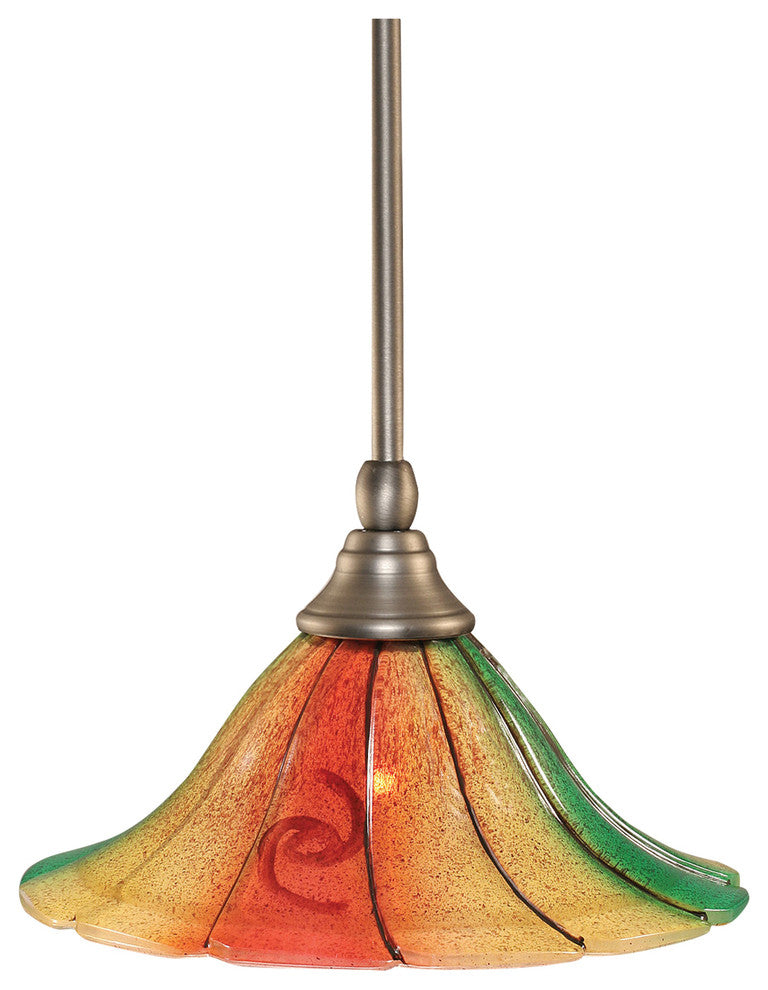 Stem Mini Pendant, 10" Mardi Gras Glass