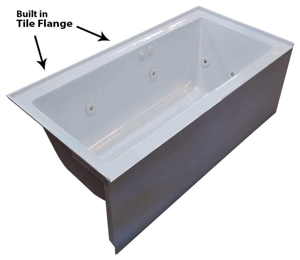 Pontormo Front Skirted Drop-In Bathtub, 32"x60", Left, Whirlpool