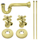 Plumbing Supply Kit With1-1/2" P-Trap 1/2" IPS Inlet x 3/8" Comp, Polished Brass
