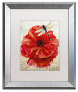 Color Bakery 'Le Pavot Dragonfly', Silver Frame, White Mat, 16x20