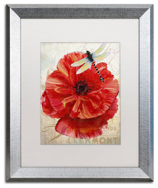 Color Bakery 'Le Pavot Dragonfly', Silver Frame, White Mat, 16x20