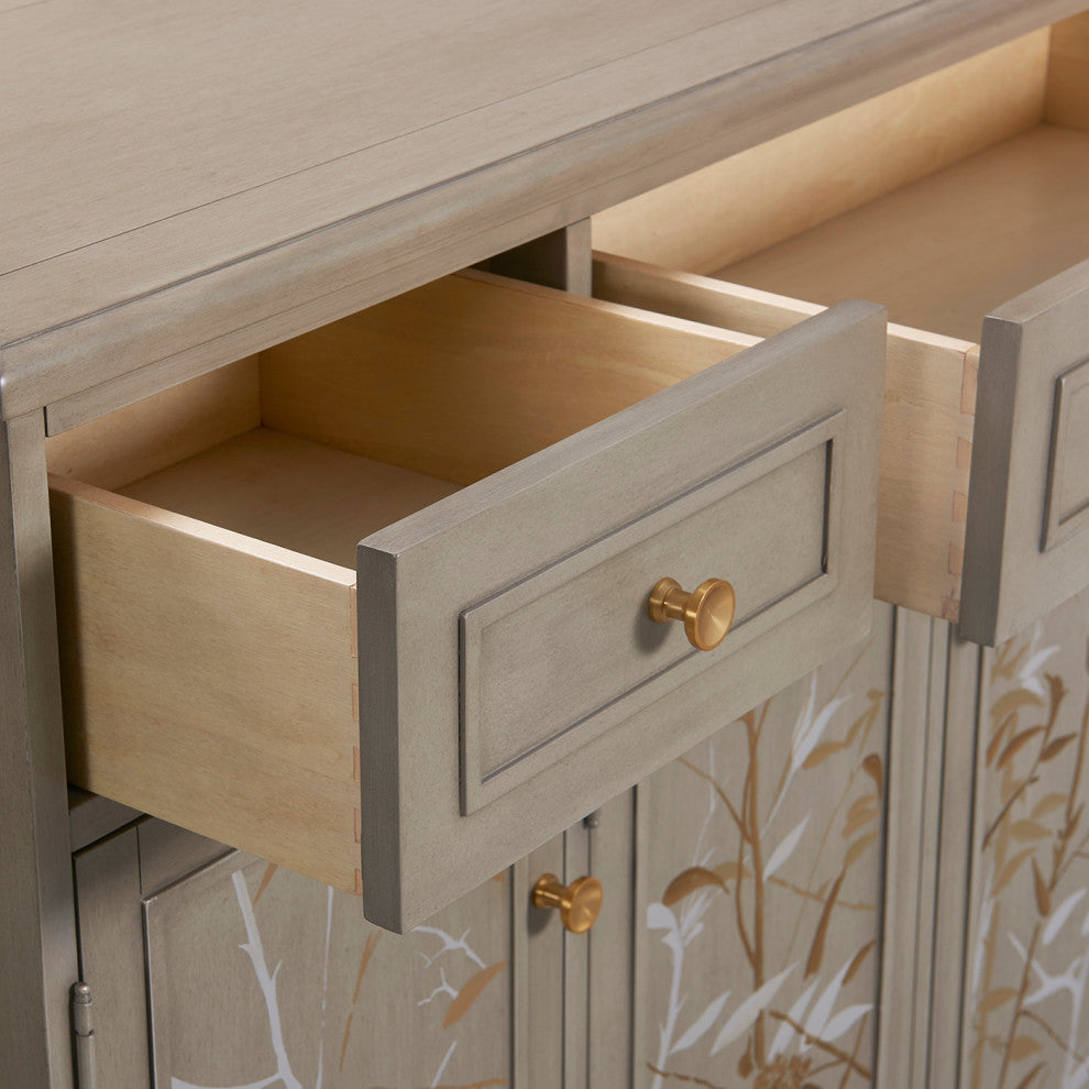 Dauphin Handpainted Entryway Storage Cabinet, Gray Cashmere