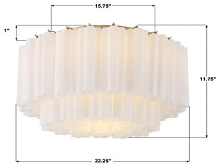 Crystorama Lighting Group ADD-321-WH Addis 7 Light 22"W Flush - Polished Chrome