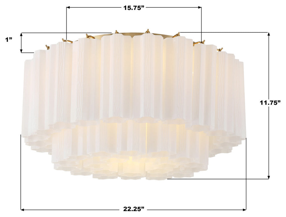 Crystorama Lighting Group ADD-321-WH Addis 7 Light 22"W Flush - Polished Chrome