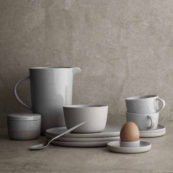 Sablo Egg Cup With Base, 2-Piece Set, Stone