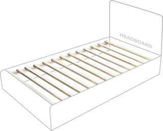 Vaughn Bed, Cream, Twin, Chenille Fabric, Natural Finish