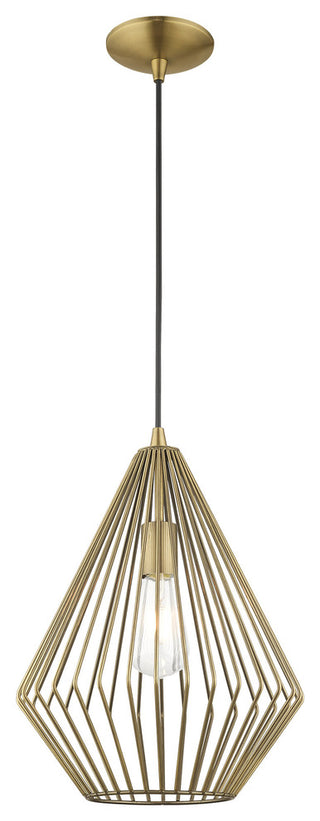 Livex Lighting Antique Brass 1-Light Mini Pendant