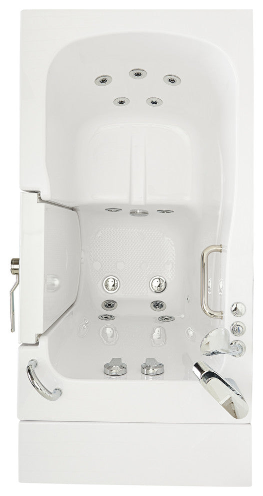 Ella Monaco 32"x52" Acrylic Walk-In-Bathtub, Outswing Door, 2 Piece Faucet