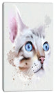 Cat with Blue Eyes Watercolor, Animal Canvas Art Print, 16"x32"