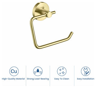 Circular Toilet Paper Holder, Brushed Gold
