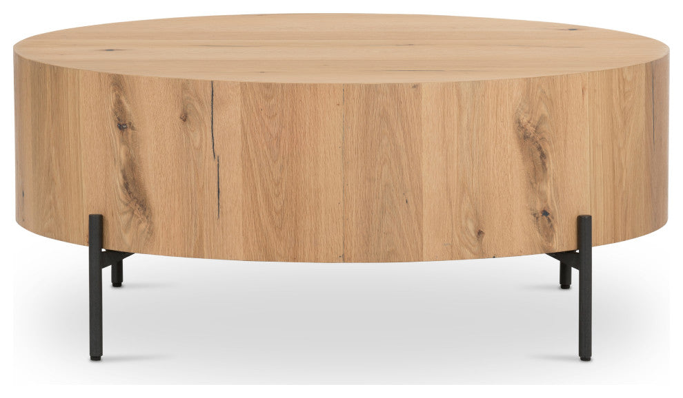 Eaton Drum Coffee Table-Light Oak Resin