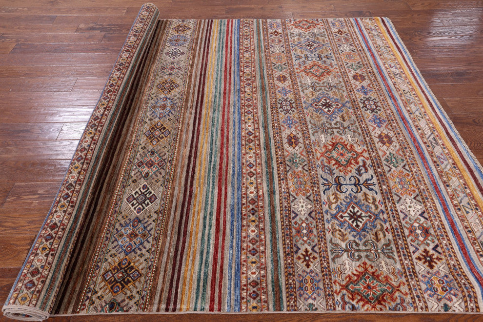 Khorjin Super Kazak Hand Knotted Rug 6' 7" X 9' 6" Q5425