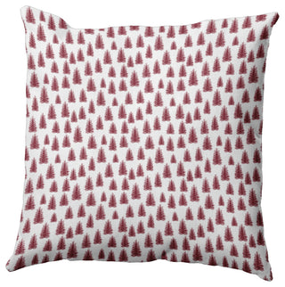 Christmas Trees Pattern Accent Pillow, True Red, 16"x16"