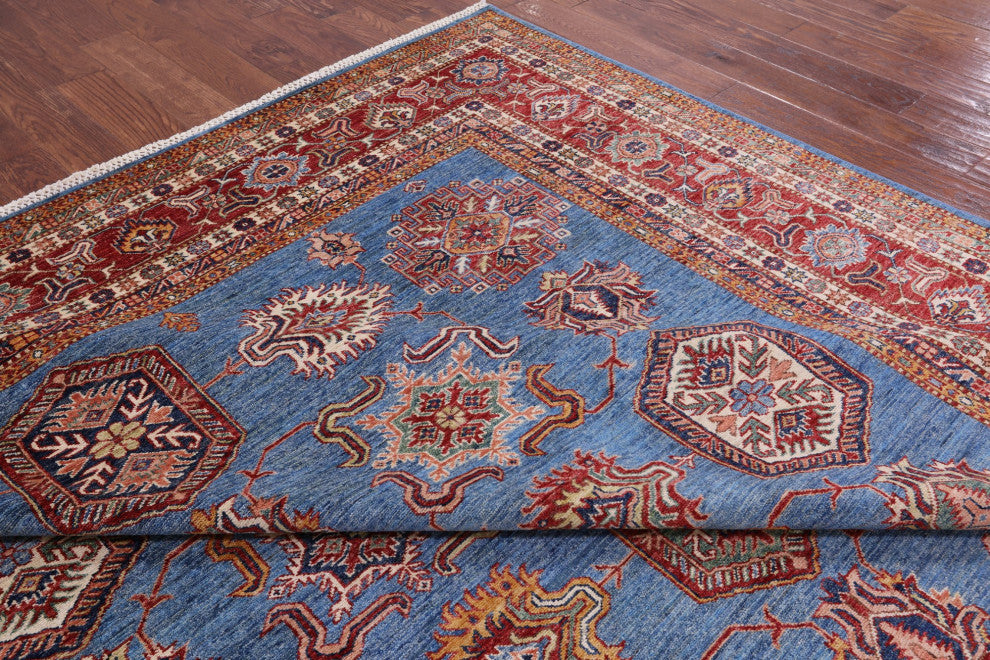 Hand-Knotted Super Kazak Wool Rug 9' 4" X 12' 1" Q4916