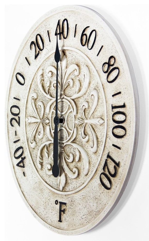 Blanc Fleur Indoor/Outdoor Decorative Wall Thermometer 15"