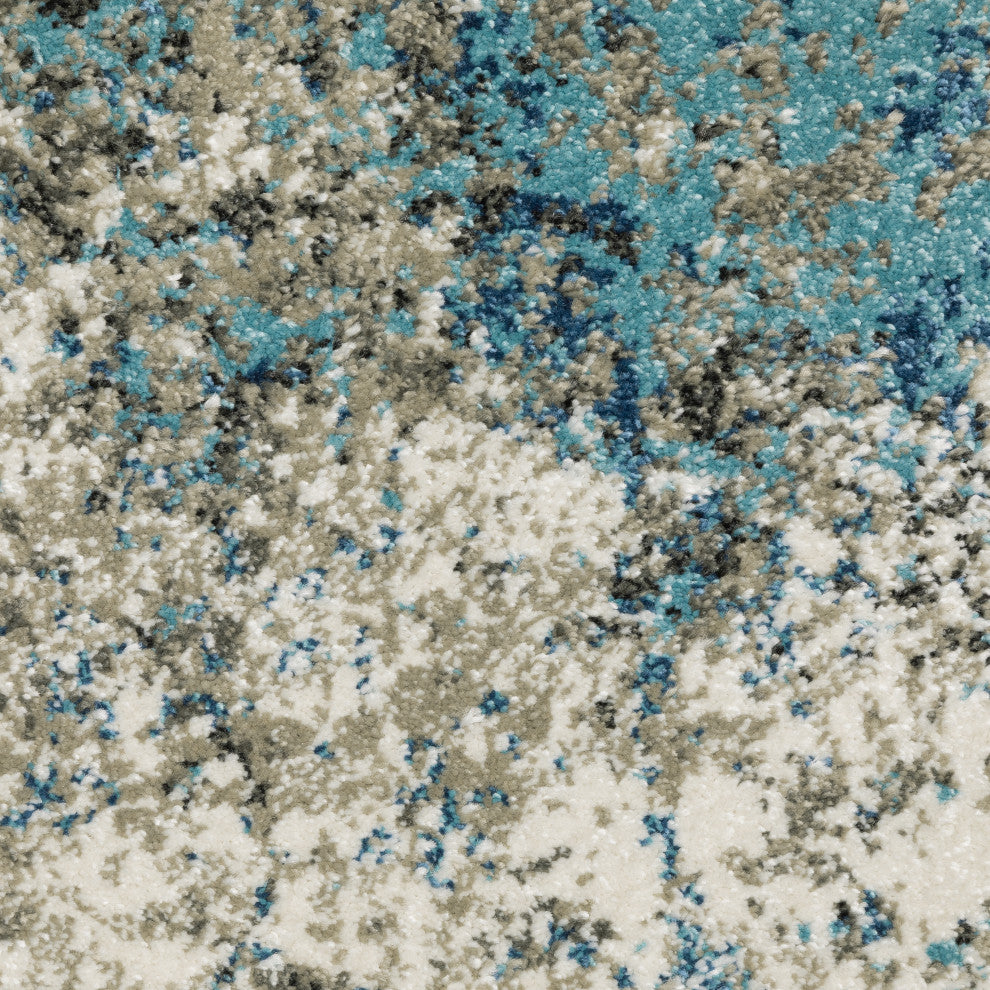 Vander Casual Abstract Power-Loomed Area Rug, Blue/Gray, 3'10"x5'5"