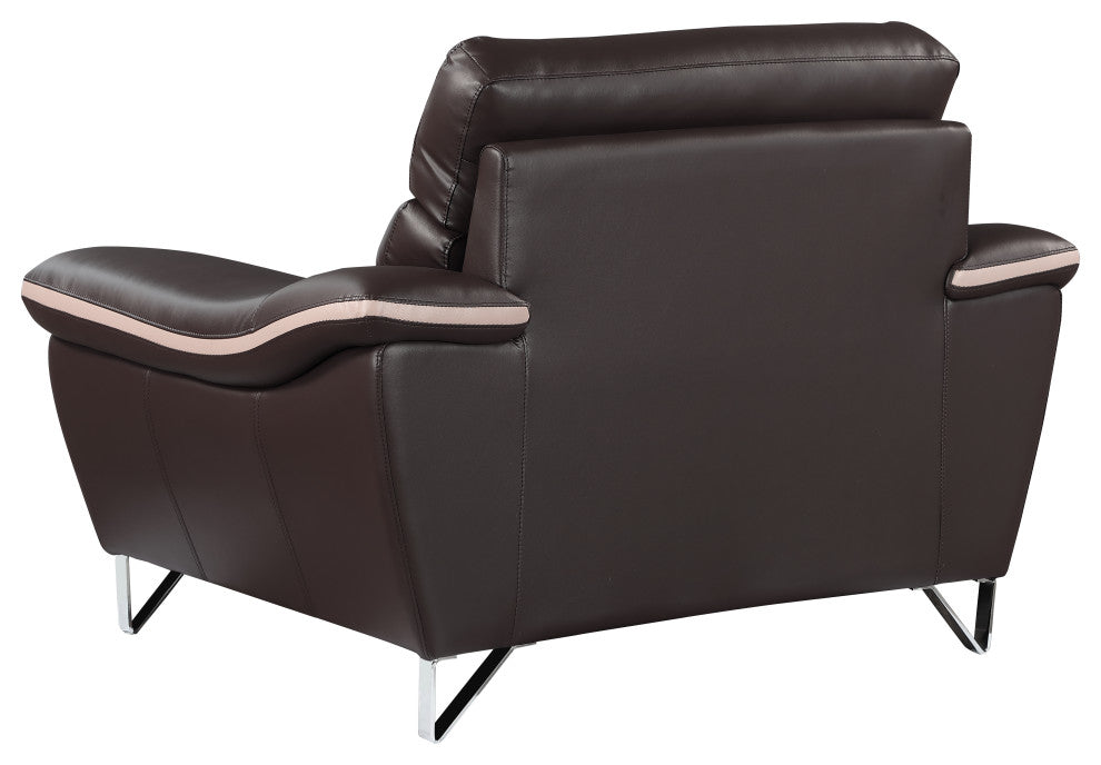 Giuliano Contemporary Premium Leather Match Chair Brown