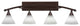 Bow 4-Light Bath Bar, With 7" White Muslin Glass, Bronze