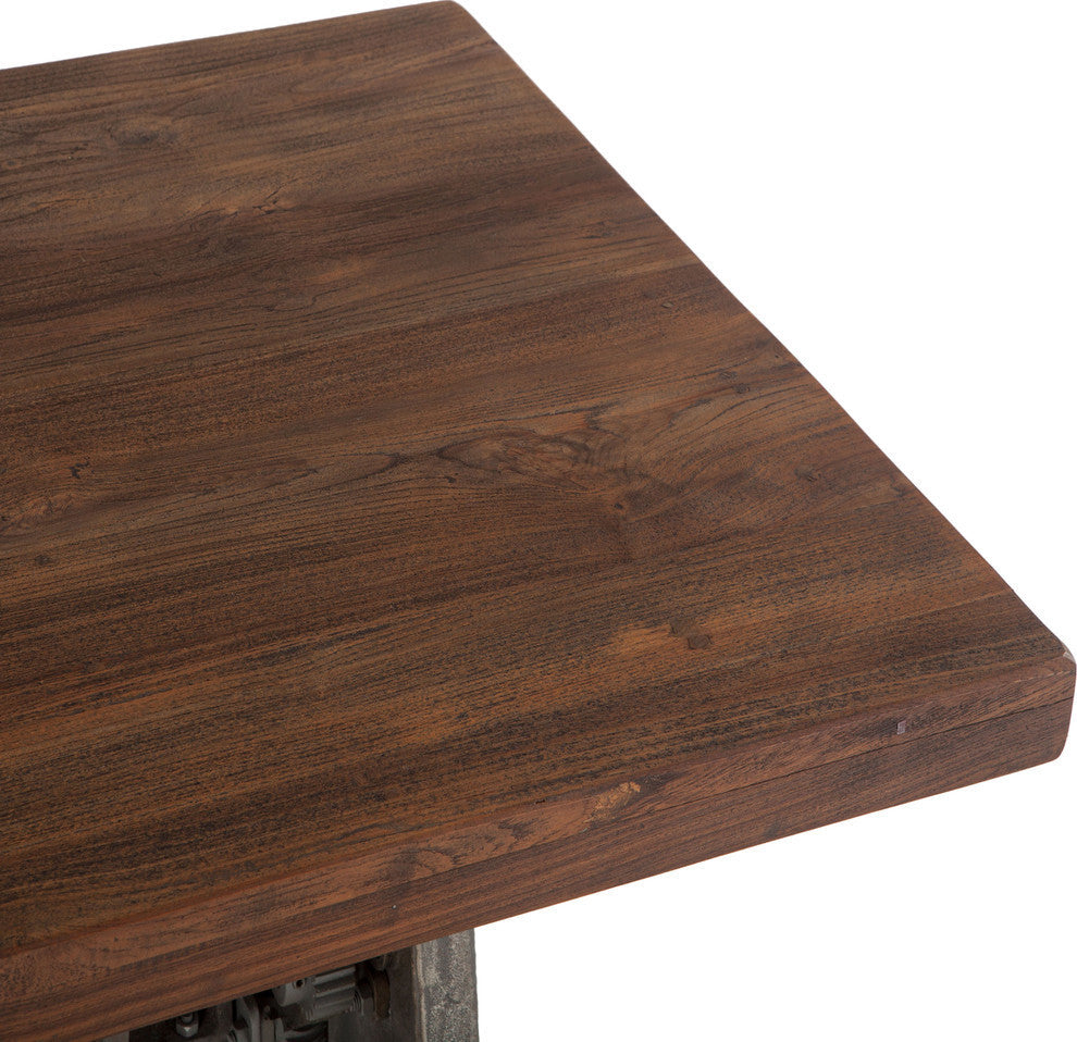 Artezia 60-Inch Reclaimed Teak Wood Desk with Adjustable Crank