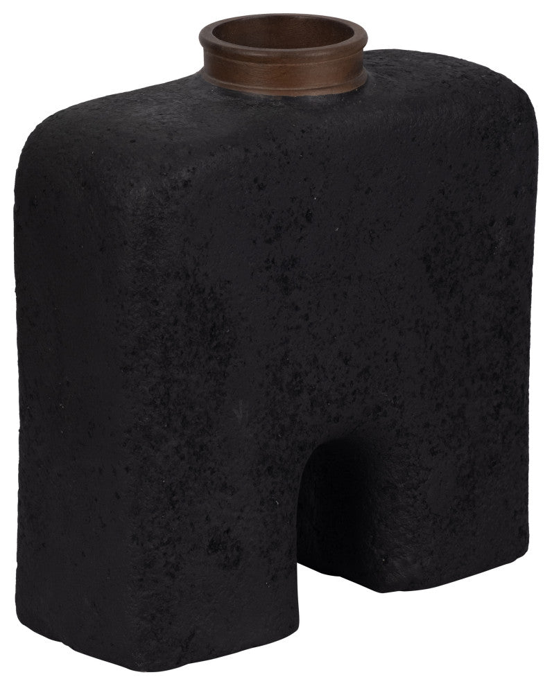 Ecomix, 13"H Abstract Vase, Black