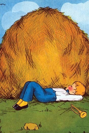 Under a Hay Stack Fast Asleep- Canvas Poster 20" x 30"