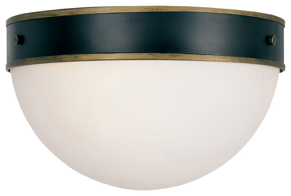 Capsule 2 Light Outdoor Ceiling Mount in Matte Black + Textured Gold