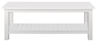 50'' Farmhouse Entryway Bench with Grooved Shelf - White
