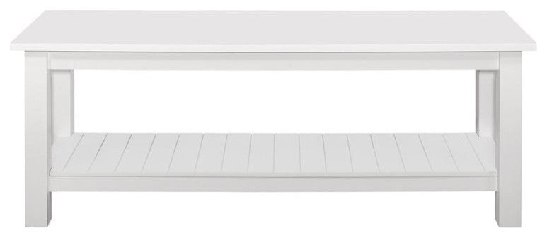50'' Farmhouse Entryway Bench with Grooved Shelf - White