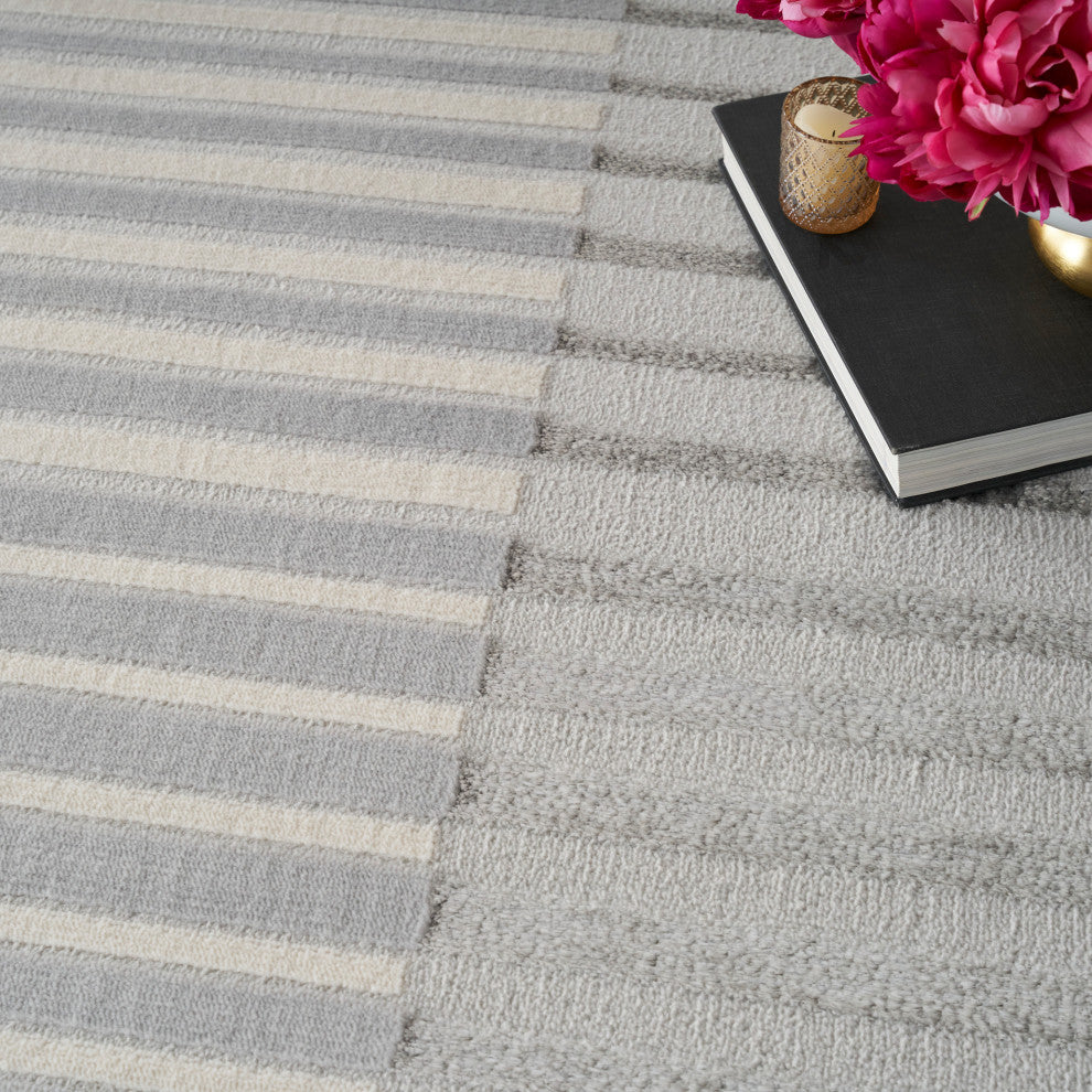 Nourison Splash 9' x 12' Silver Grey Modern Indoor Rug