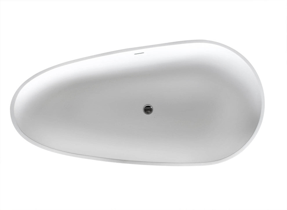 Livorno 34 x 67 Artificial Stone Freestanding Soaker Bathtub with Center Drain