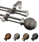 Vanna 13/16" Double Curtain Rod Satin Nickel